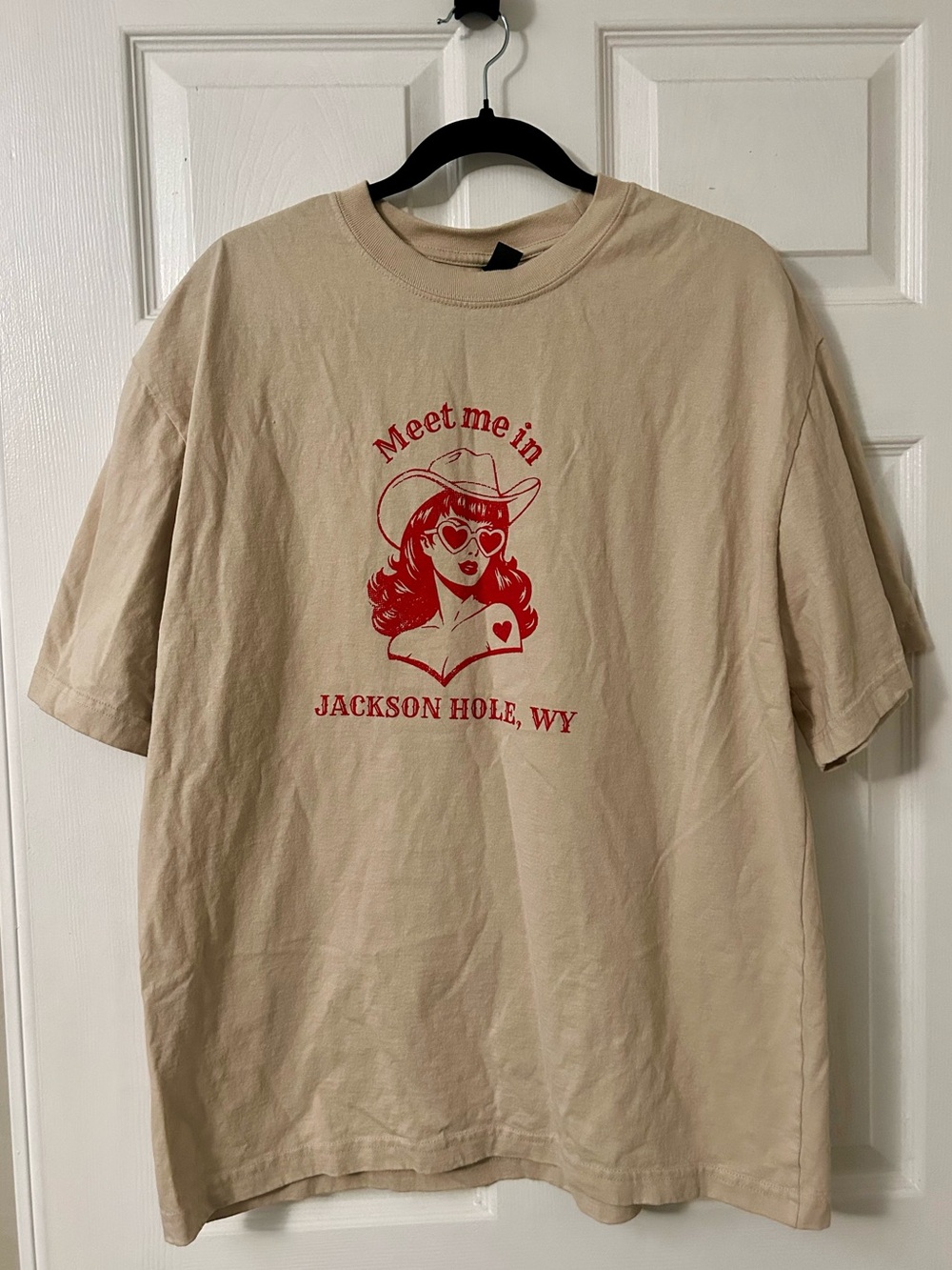 Jackson Hole, Wyoming Oversized Tan Tee